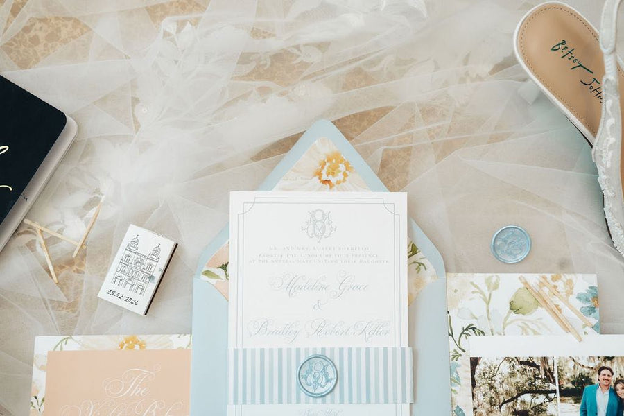 Custom wedding stationery by Coco & Confetti Paperie