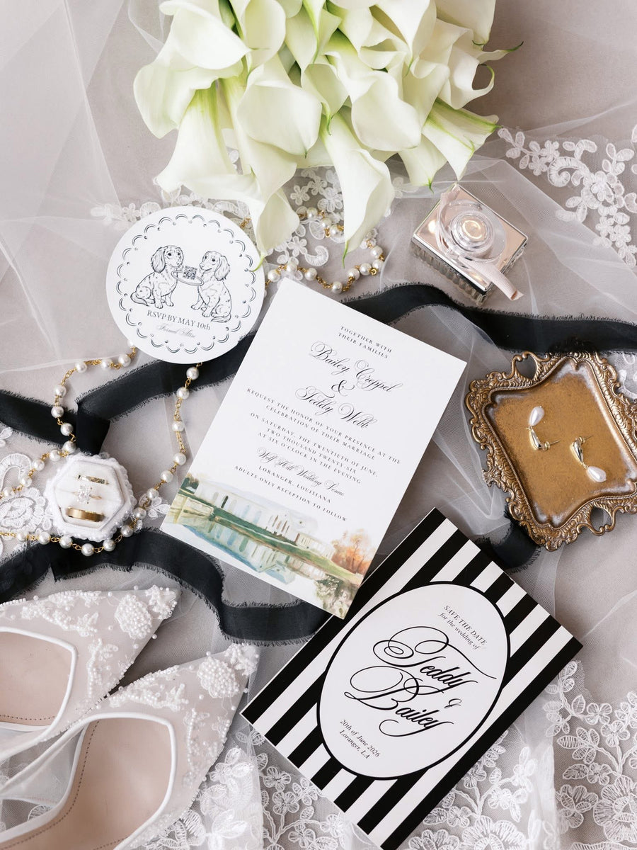 Custom wedding stationery by Coco & Confetti Paperie